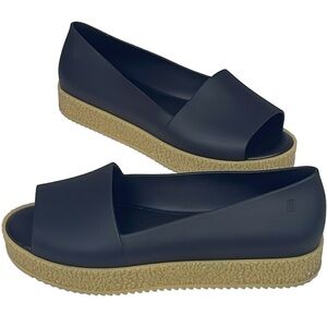 Melissa Shoes Like New Melissa Puzzle Black Peep Toe Slipon